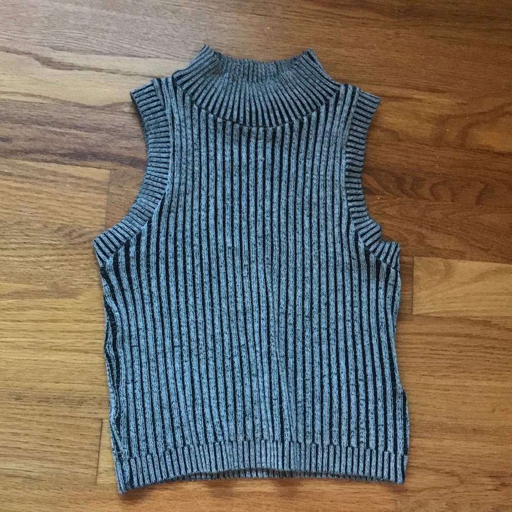 Grey and black halter top